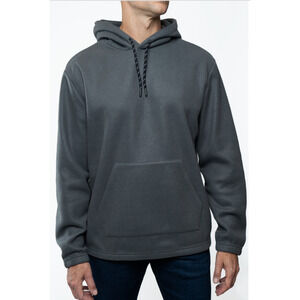 Lazer Mens Polar Fleece Pullover Hoodie Gray Size S